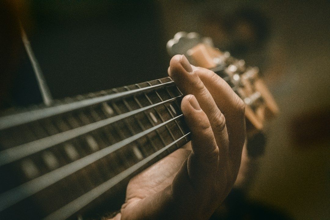 Close-up of a bassist